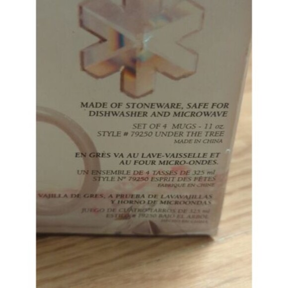 Signature Holiday Classics Ceramic Mugs Cups 79250 Under The Tree Set of 4 - Picture 4 of 11